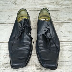 John Fluevog Black Square Toe Lace Up Oxford Derby Shoes Men Size 7